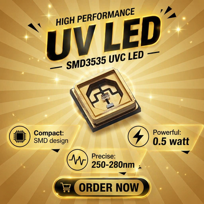 Puces LED UV compactes offrant une émission de longueur d'onde précise pour les applications photochimiques et analytiques