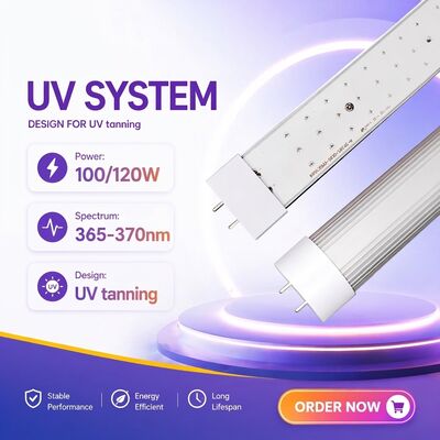 Tubes UV à taille multiple à sortie érythémique élevée 365Nm Tubes UV avec certifications complètes de l'industrie Tubes UV pour lit solaire 100W 120W