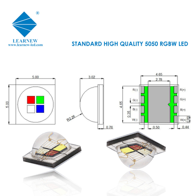 12W SMD5050 puces RGBW 350mA 620-630nm 520-530nm 460-470nm 3000K Pour les lampes de scène