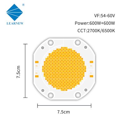 7575CM Chip Led Cob Haute puissance 600W Bi -color Blanc 2700K + 6500K CRI 95