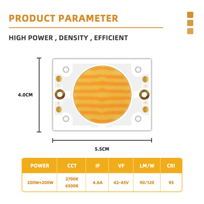 2700k 6500k blanc chaud blanc à haute puissance led 200w epistar puce personnalisable