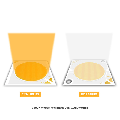2424 Bicolore COB LED CCT 2700k à 6500k haute CRI95 COB LED puce réflecteur forme R21mm 40W+40W 100-110lm/w 1.1A 36-38V COB lumières