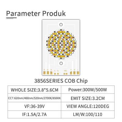 Puce à LED 300w 5600 k 36- 39v Diode LED 500w Personnaliser CCT 1800K 2000K 3000K 4000K 5000K 6000K Cob Led
