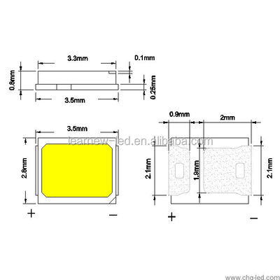SMD2835 puce LED 6200-6500K 0.2W Garantie de 3 ans