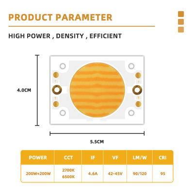 Bi couleur COB LED Chip 200W 4055 pour la photographie lumière 2700K/6500K