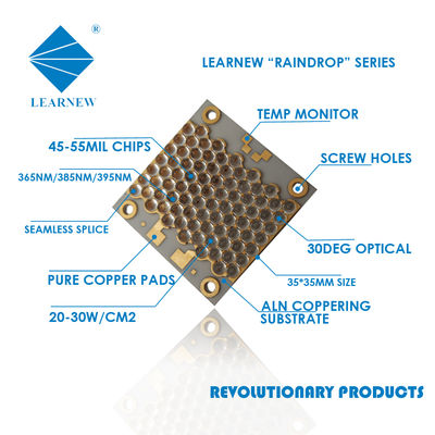 Puissance élevée 35 * 35mm puce LED UV avec 365nm 385nm longueur d'onde pour les applications de durcissement UV
