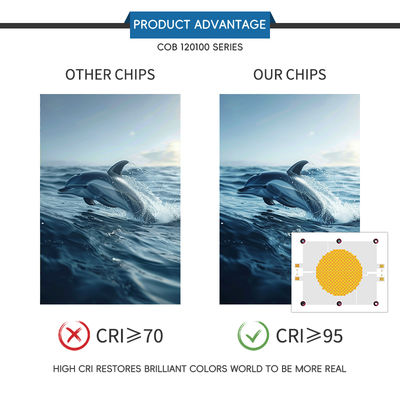 Puce LED COB haute efficacité avec 10000 heures de fonctionnement, angle de vision de 120° et matériau Algainp pour les éclairages de scène et de photographie