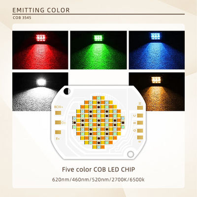 Puce LED COB couleur RGBWW 5 en 1 de 350W avec tension d'entrée 45-48V et angle de vision de 120° pour l'éclairage photographique