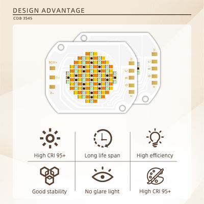Puce LED COB 350W 2700K-6500K RGBCW couleur complète réglable avec angle de vision de 120° pour projecteurs de scène et de photographie