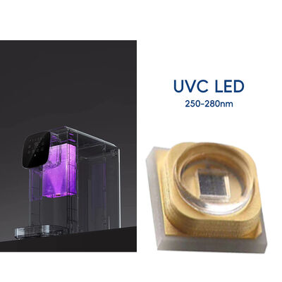 1W 225nm UVC Pick up 233.8nm LED Puissance optique 2-3mW 6-8V 150mA SMD 3.8mm LED UV-C Diode Lentille dôme 60°
