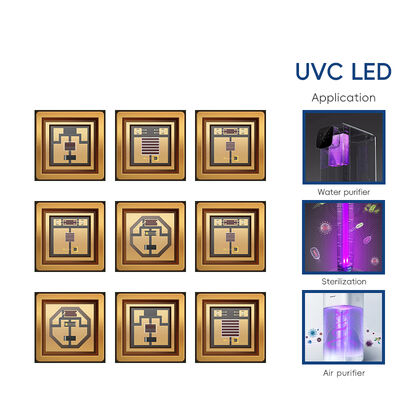 1W 225nm UVC Pick up 233.8nm LED Puissance optique 2-3mW 6-8V 150mA SMD 3.8mm LED UV-C Diode Lentille dôme 60°