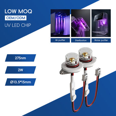 Module LED à haute efficacité UV UV-C DC12V UVC 275nm 0,5W 40mA IP68 DC24V Purifier l'eau et l'air 6-10mW