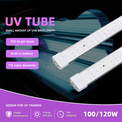Tubes UV professionnelles de bronzage 100W-120W 1.8M 1.9M 2.0M CE certifié 365Nm Tubes UV pour équipement de couchage