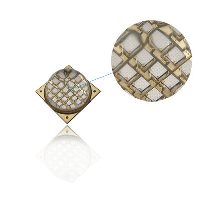 100W 395nm 60-90deg UVA LED COB puce pour le durcissement UV avec lentilles de verre au quartz