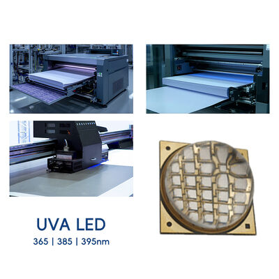 OEM ODM échantillon gratuit haute puissance 100W 200W 300W UVA COB UV LED Chip 365nm 385nm 395nm 33500-120000mW Module LED de durcissement UV